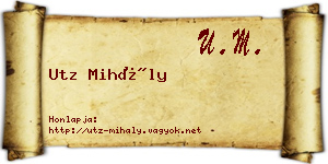 Utz Mihály névjegykártya